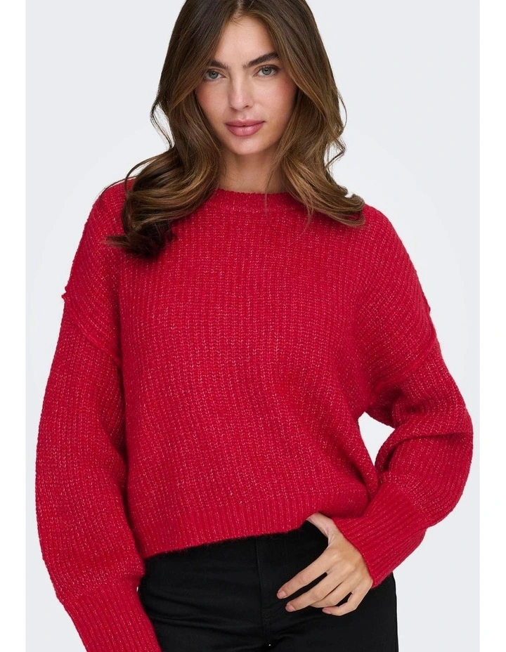 Mally Long Sleeve Life Knit in Red image 2