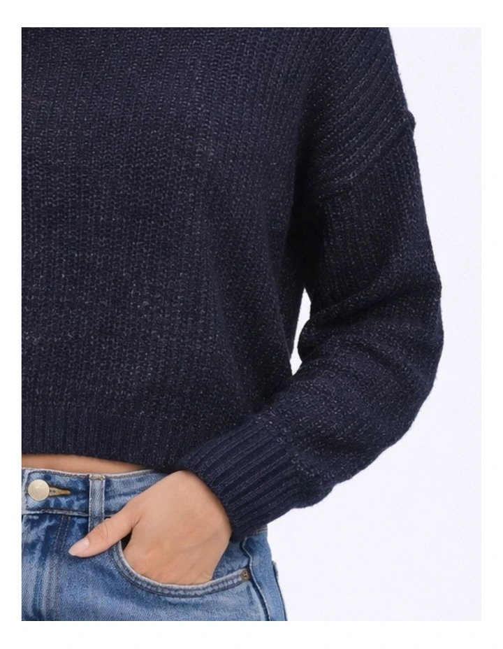 Mally Long Sleeve Life Knit in Navy image 2