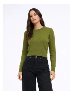 Libi Long Sleeve Fitted Knit in Green