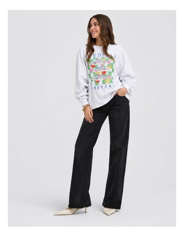 ONLY Deborah Long Sleeve Sweatshirt in Grey image 2