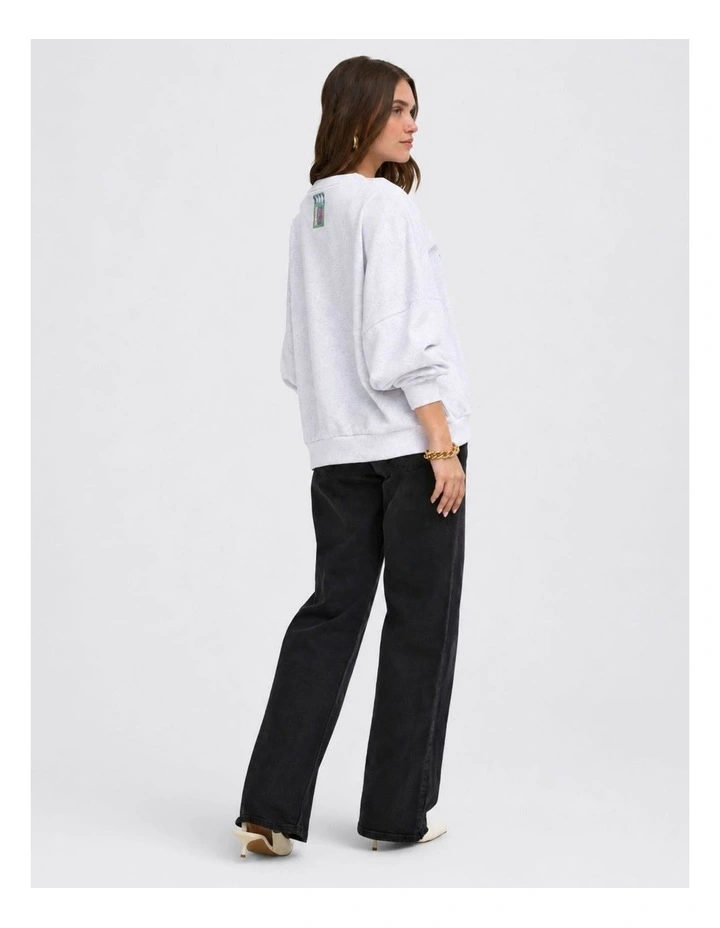 ONLY Deborah Long Sleeve Sweatshirt in Grey image 3