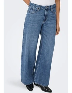 Silky Soft High Waisted Wide Denim in Mid Blues