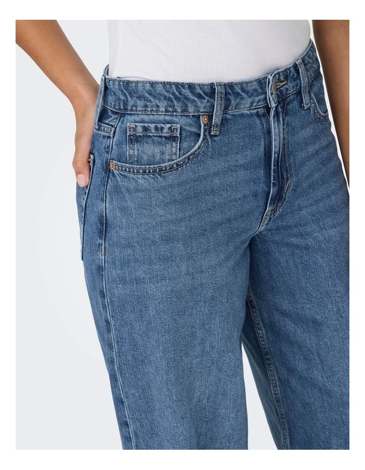 Silky Soft High Waisted Wide Denim in Mid Blues image 2