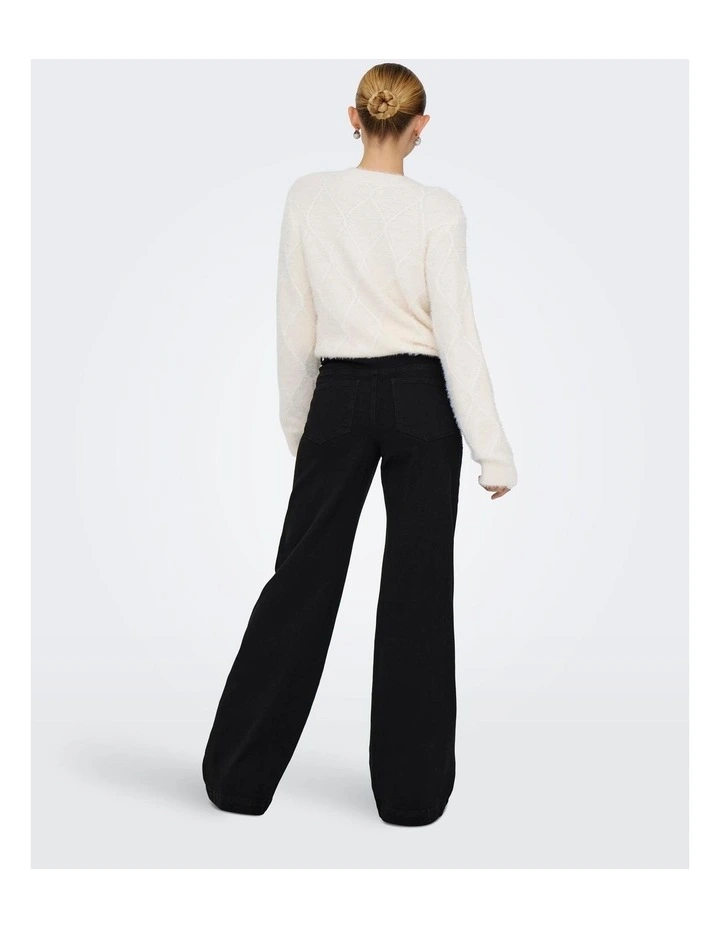 Madison Royal High Waisted Wide Denim Jeans in Black image 2