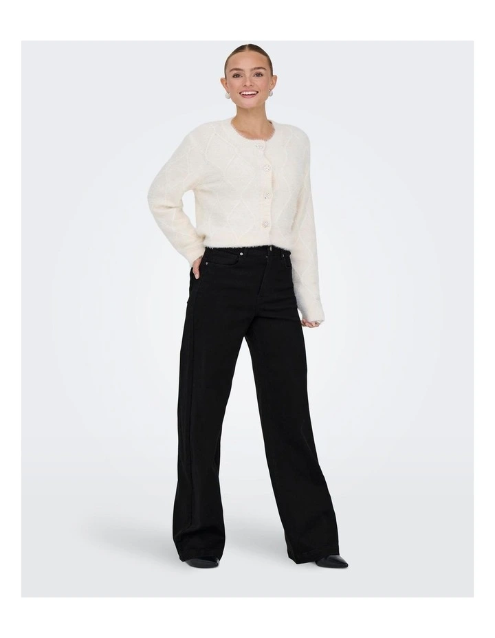 Madison Royal High Waisted Wide Denim Jeans in Black image 4