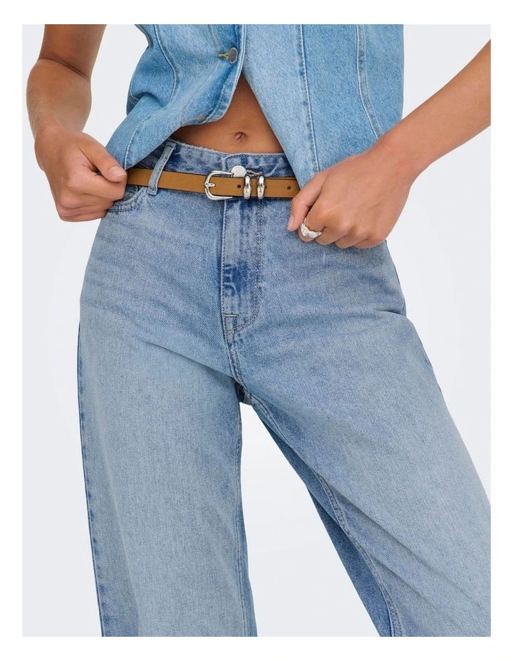 Maddie-O High Waisted Wide Denim Jeans in Light Blue image 3