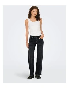 Judy Low Waisted Wide Leg Jean in Black