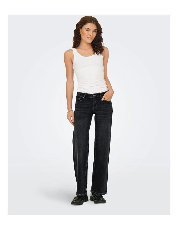 Judy Low Waisted Wide Leg Jean in Black image 1