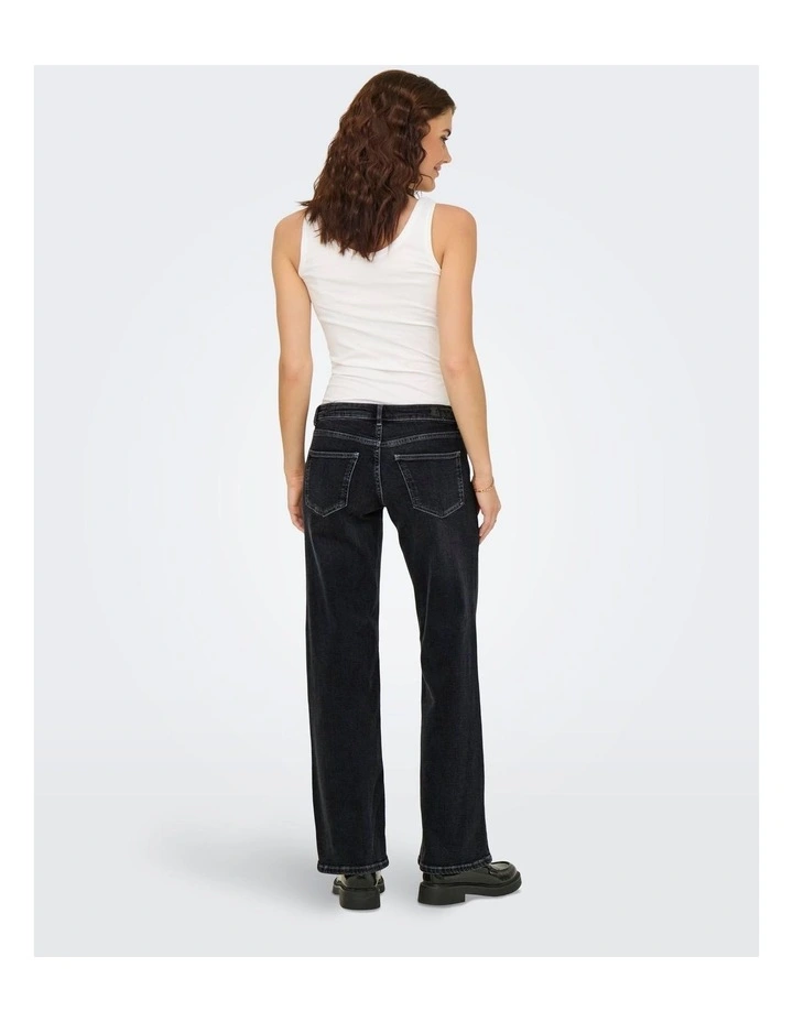 Judy Low Waisted Wide Leg Jean in Black image 3