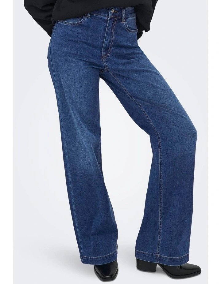 Madison-Royal High Waisted Wide Jeans in Dark Blue Denim image 2