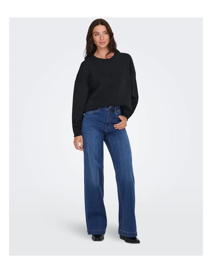 Madison-Royal High Waisted Wide Jeans in Dark Blue Denim image 3