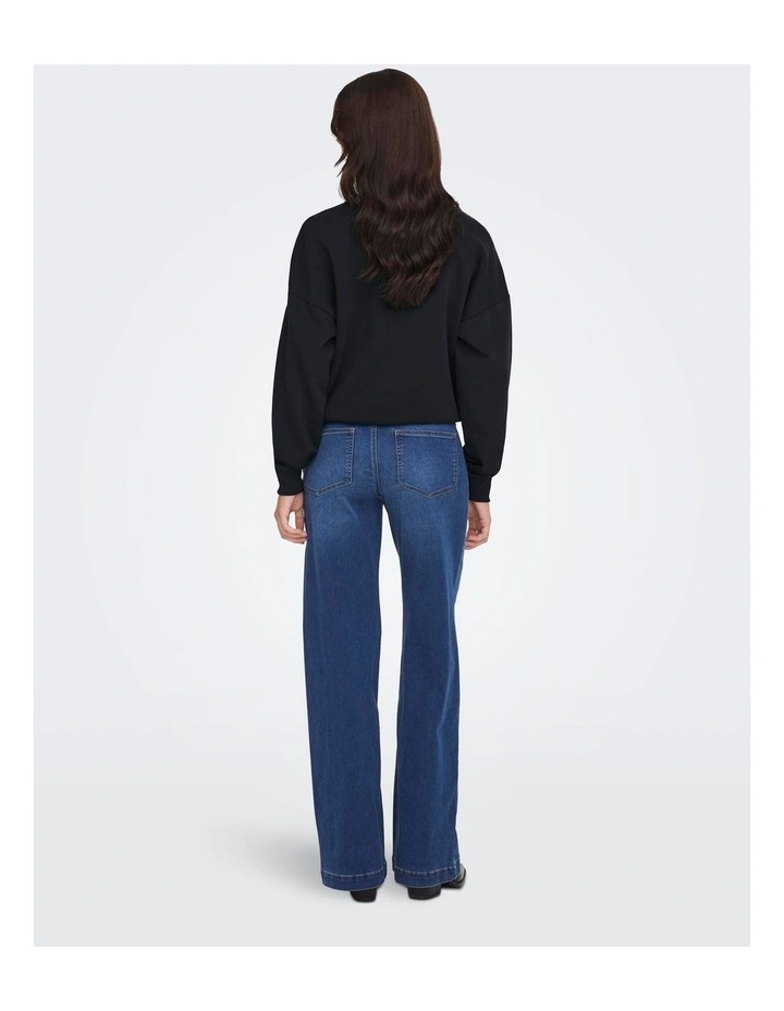 Madison-Royal High Waisted Wide Jeans in Dark Blue Denim image 4