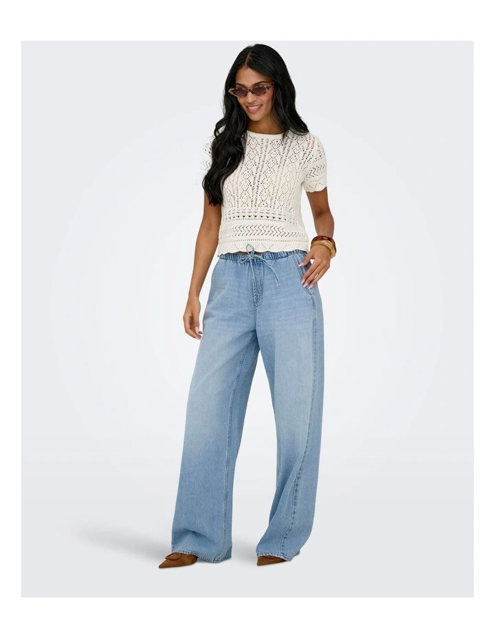 Jay Pull Up String Denim Pants in Light Blue image 3