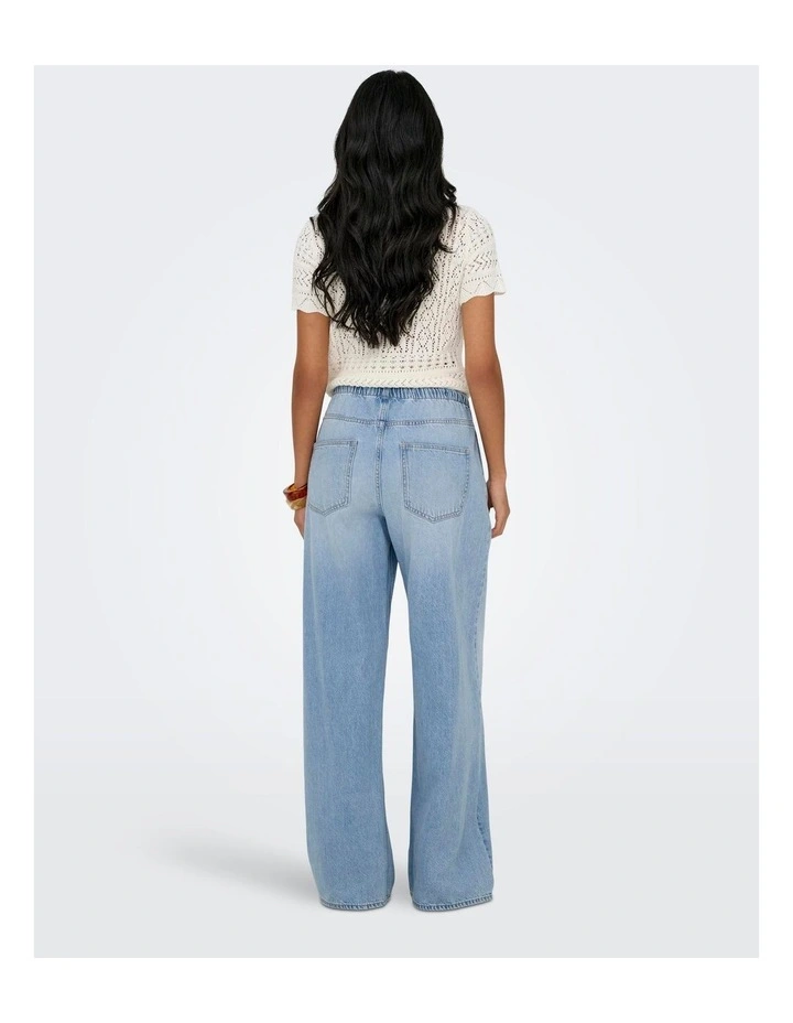 Jay Pull Up String Denim Pants in Light Blue image 4