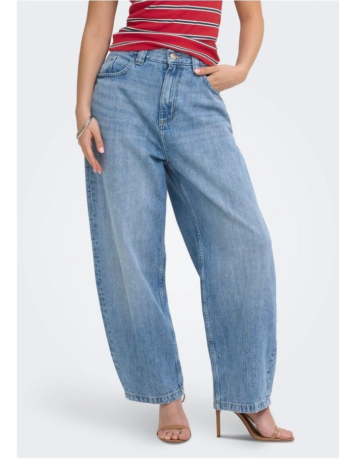 Brooks Barrel Jeans in Light Blue Denim image 3