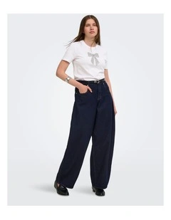 Taylor High Waist Barrel Jeans in Dark Denim