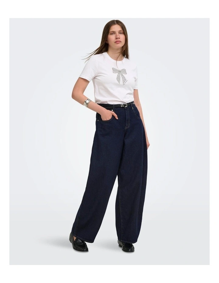 Taylor High Waist Barrel Jeans in Dark Denim image 1