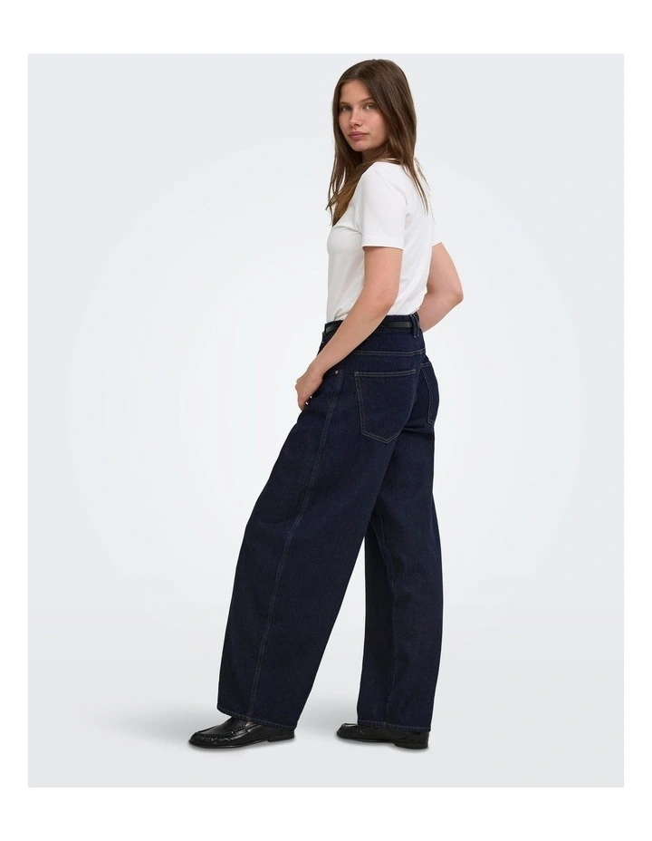 Taylor High Waist Barrel Jeans in Dark Denim image 2