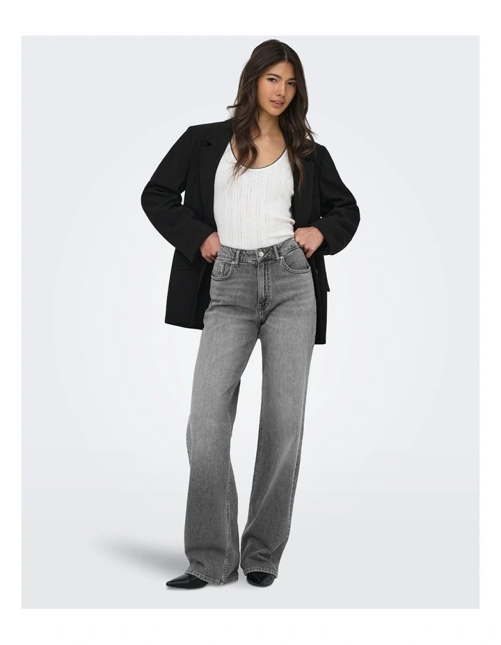 ONLY Juicy High Waisted Jeans in Grey image 1