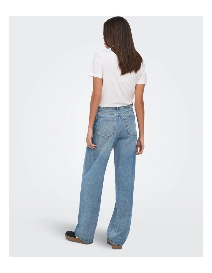 ONLY Toledo Mid Waisted Jeans in Mid Blue image 2