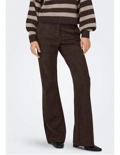 Iva Life Faux Suede Flare Pant in Brown