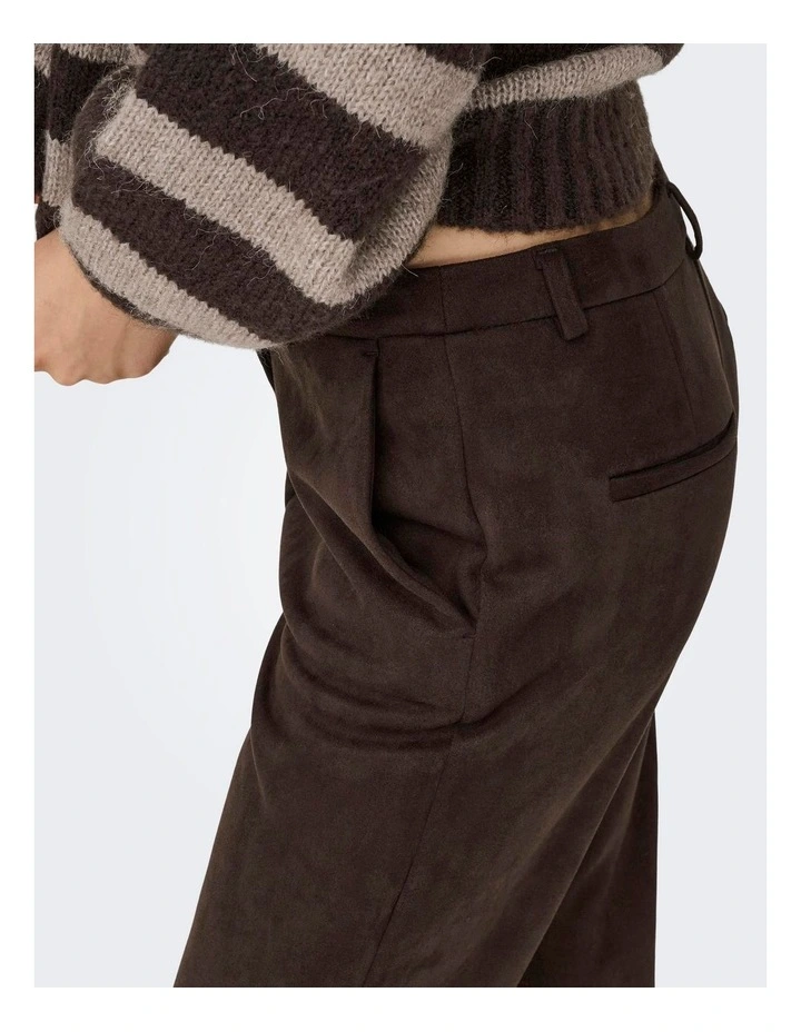 Iva Life Faux Suede Flare Pant in Brown image 3