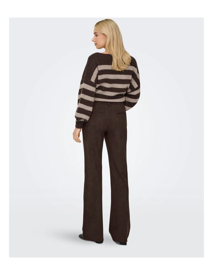 Iva Life Faux Suede Flare Pant in Brown image 5
