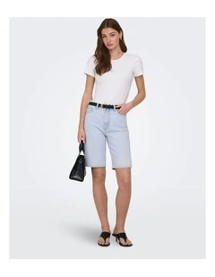 Sonny High Waisted Shorts in Light Blue