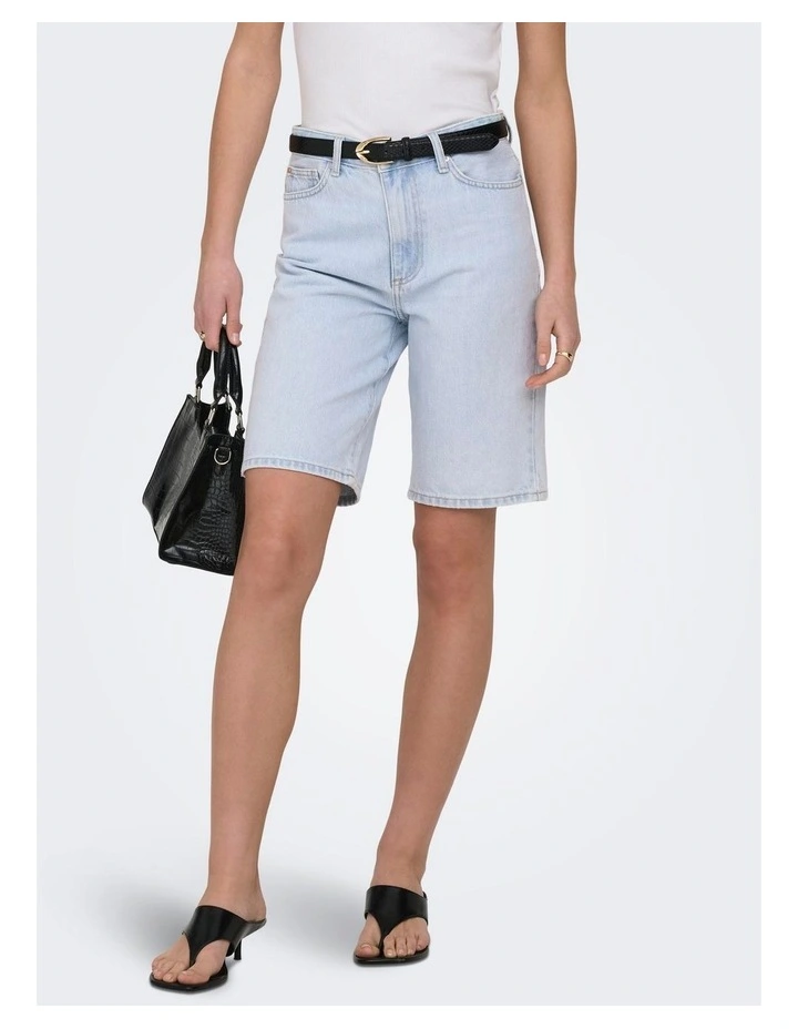 Sonny High Waisted Shorts in Light Blue image 3
