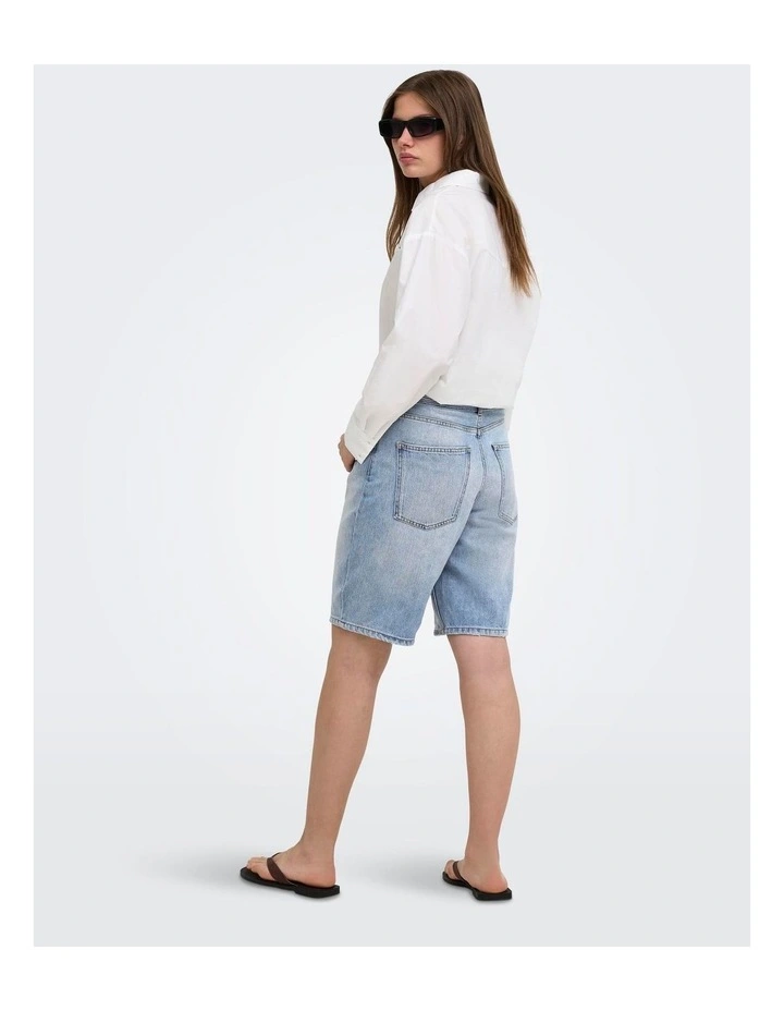 Taylor High Waist Denim Shorts in Light Blue image 2
