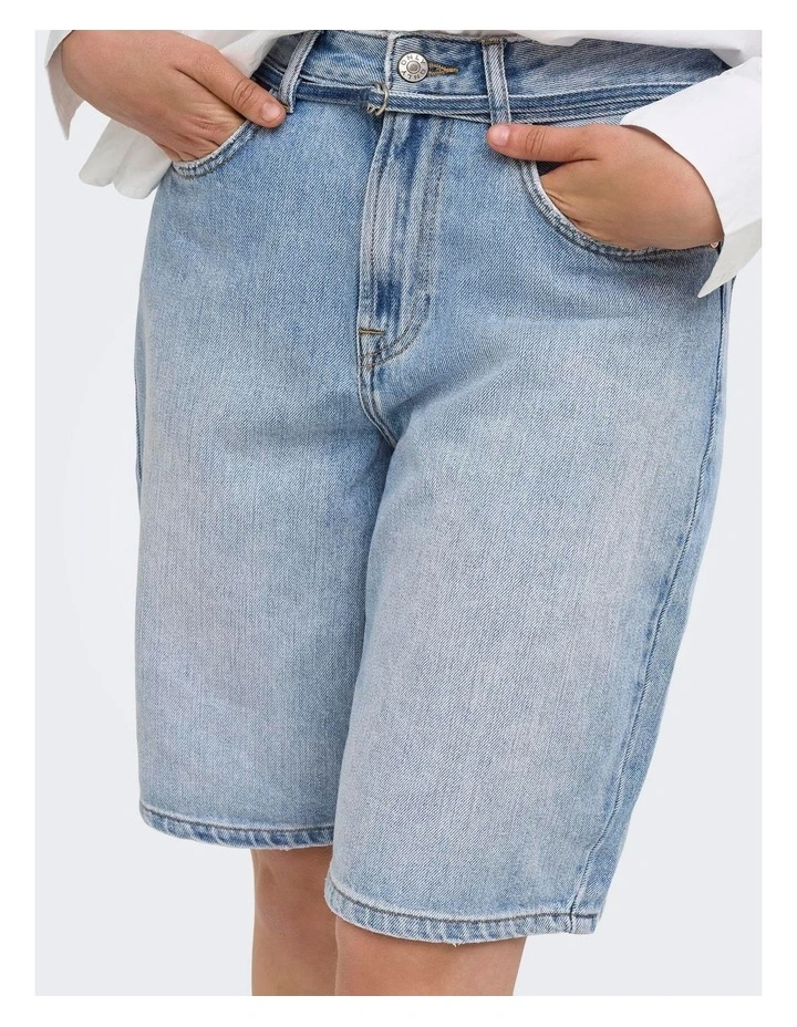 Taylor High Waist Denim Shorts in Light Blue image 3