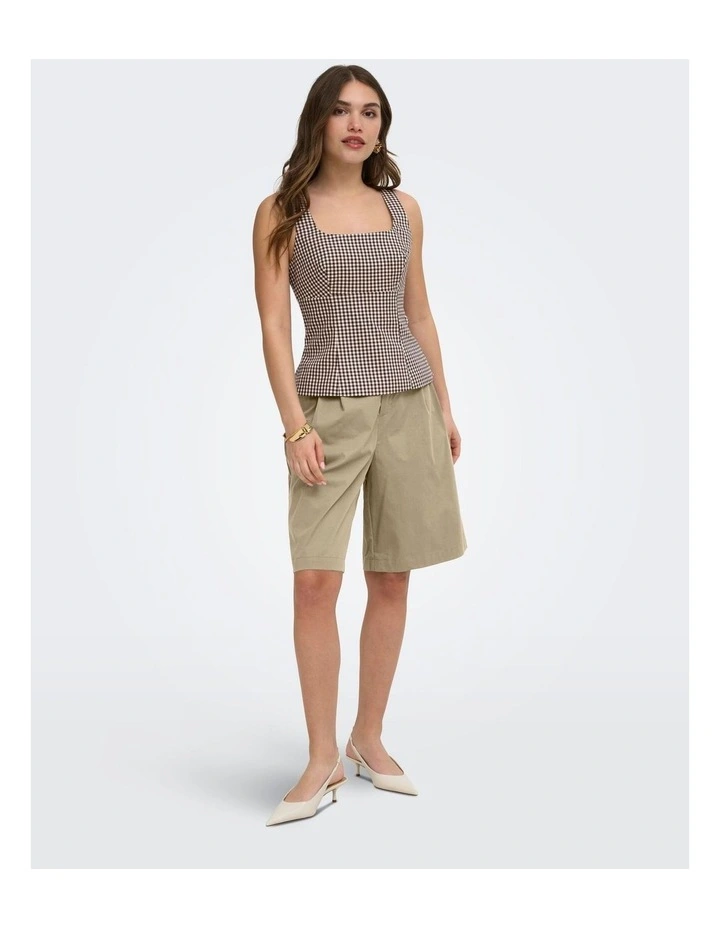 ONLY Anny High Wasit Shorts in Light Khaki image 1