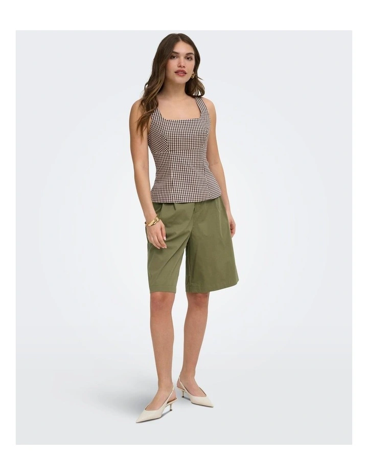 Anny High Waisted Shorts in Olive image 1