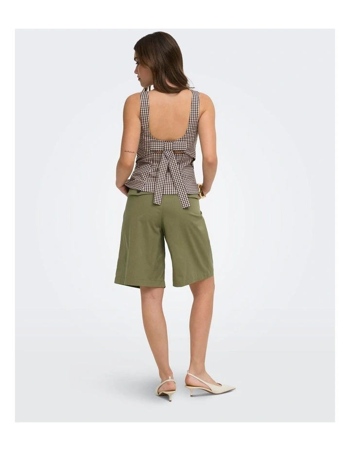 Anny High Waisted Shorts in Olive image 2