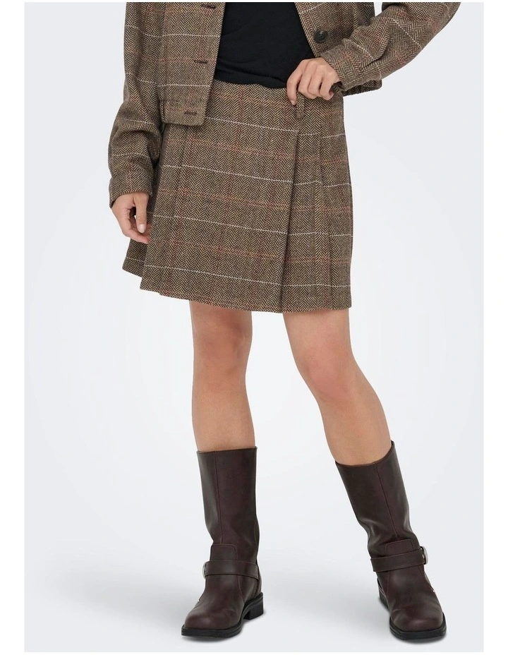 Ricca Life Check Mini Skirt in Brown image 1