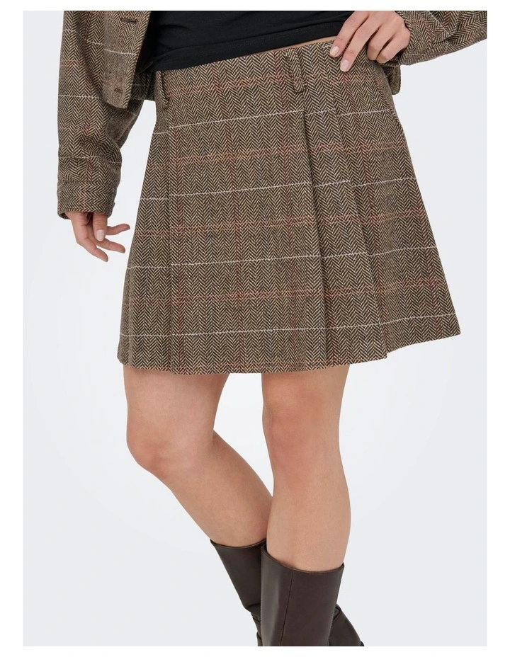 Ricca Life Check Mini Skirt in Brown image 2