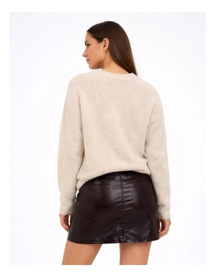 Sika Glaz Faux Leather Mini Skirt in Burgundy image 3