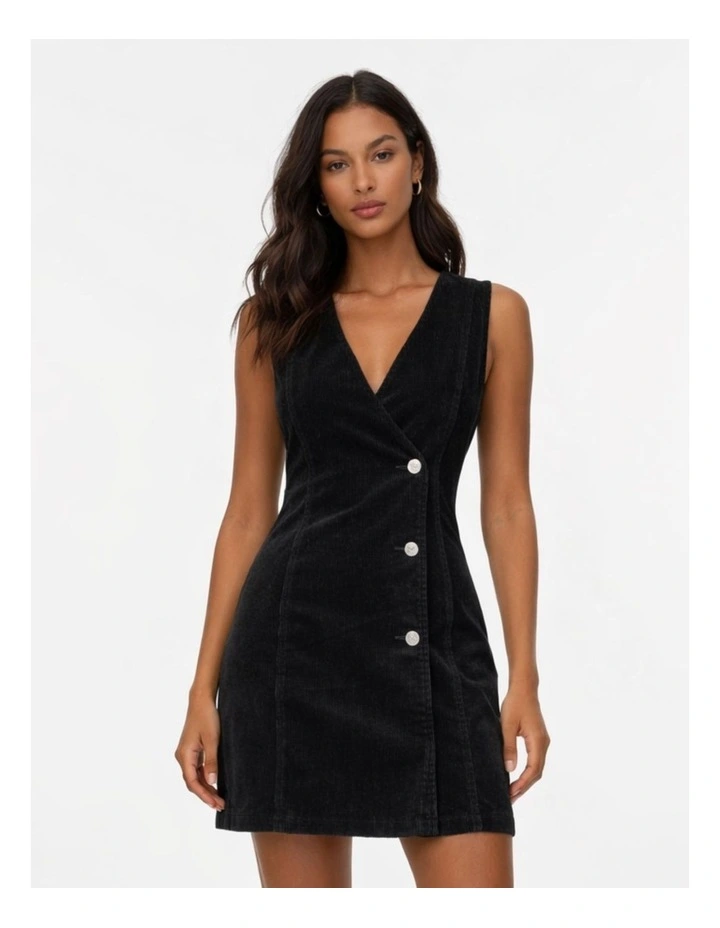 Global Short Cord Dress in Black image 1