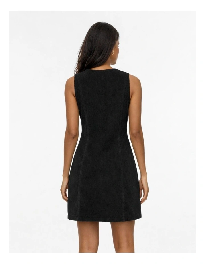 Global Short Cord Dress in Black image 2