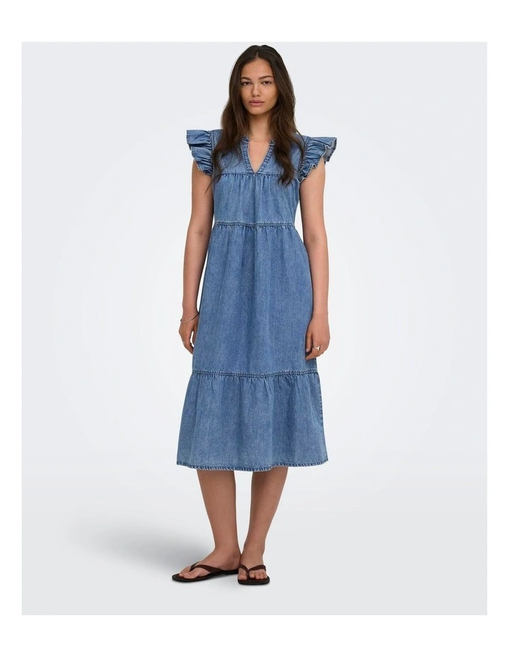 Shania Denim Dress in Medium Blue image 1