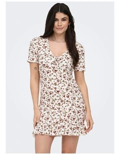 Molly Short Sleeve Dress in White