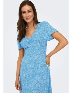 Ancona Short Sleeve Dress in Blue
