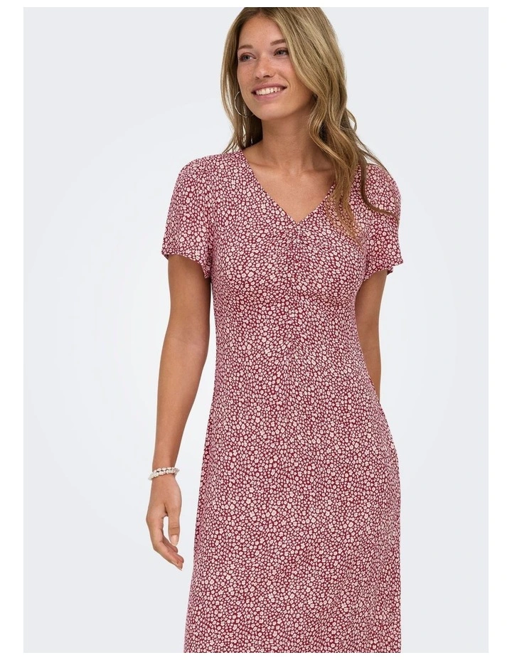 Ancona Short Sleeve Dress in Red image 2