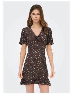 Molly Short Sleeve Dress in Brown