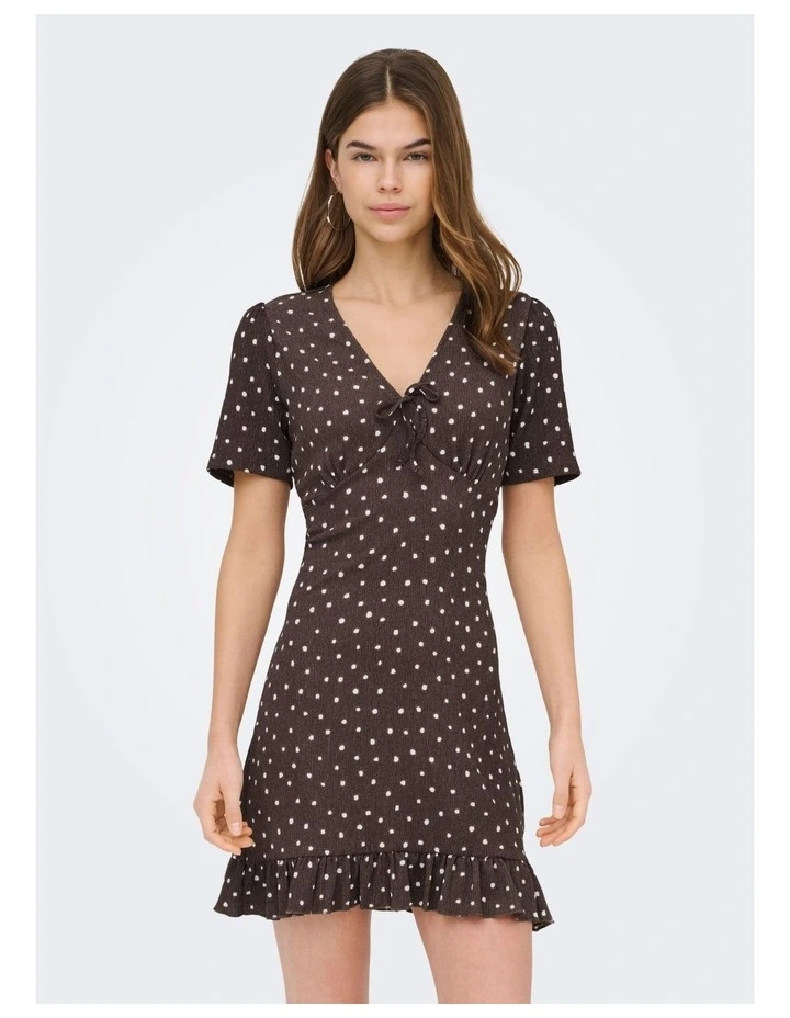 Molly Short Sleeve Dress in Brown image 1