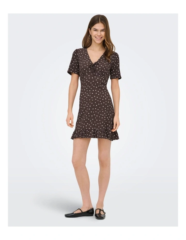 Molly Short Sleeve Dress in Brown image 2