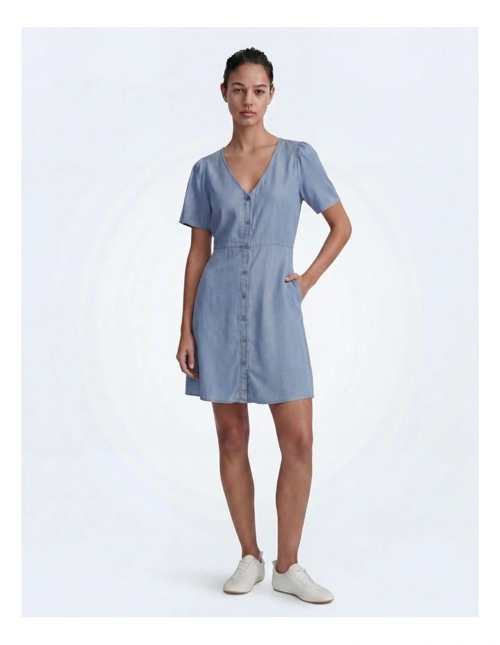 Pema Denim Dress in Mid Blue image 1