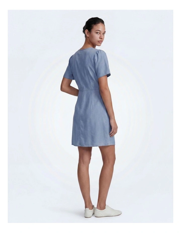 Pema Denim Dress in Mid Blue image 2