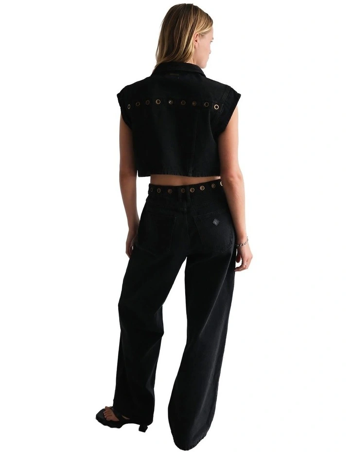 Cropped Vest in Brie Eyelet image 4
