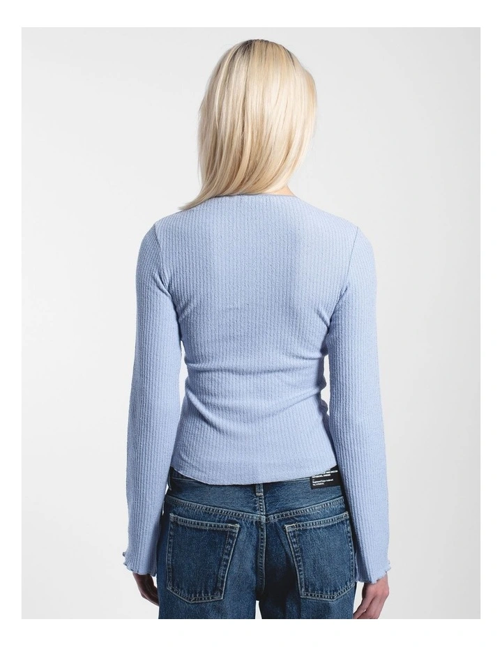 Erica Long Sleeve Rib Top in Zen Blue image 2